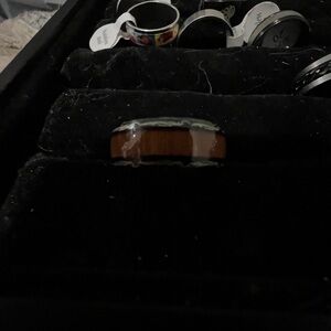 Men’s Woodgrain And Black Ring Size 10